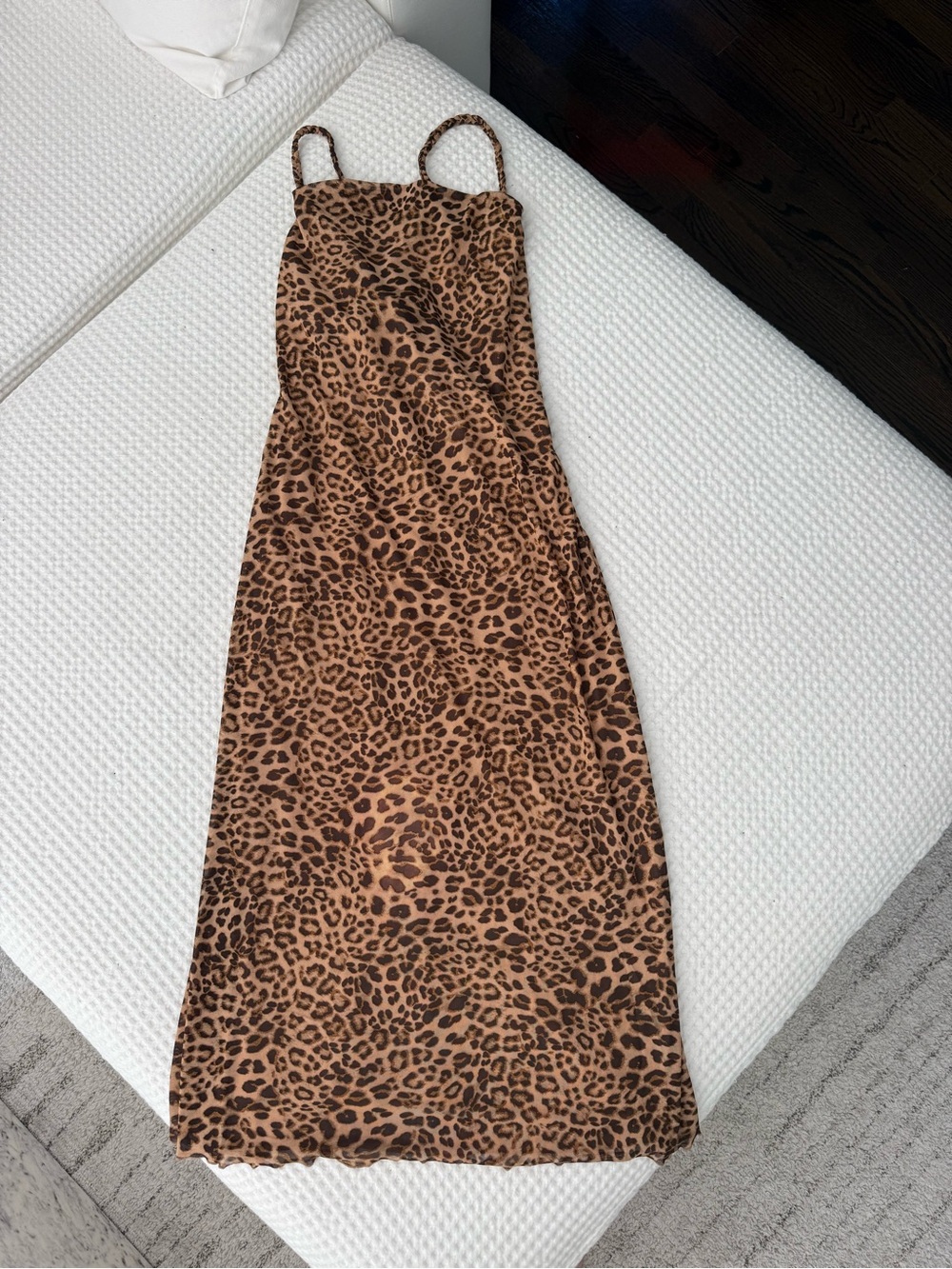 iris Leopard Print Slip Dress in Brown and Black